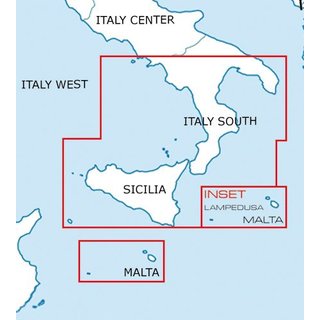 Italien Süd, Lampedusa, Malta VFR Karte Rogers Data