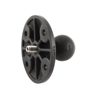 RAM Composite 2.5 Round Base AMPs Hole Pattern, 1 Ball & 1/4-20 Threaded Male Post for Cameras