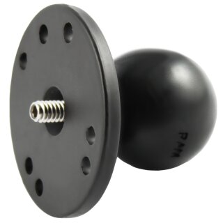 RAM 2.5 Round Base AMPs Hole Pattern, 1.5 Ball & 1/4-20 Threaded Male Post for Cameras