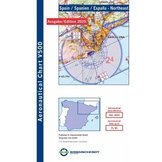 Spain Northeast Visual 500 Chart VFR