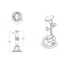 RAM Mount Saugfussbasis mit Verbinder und Trapezbasis