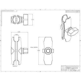 RAM Mount Verbinder fr B-Kugeln, mittel (90 mm)