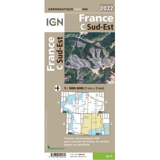 Frankreich Sd-Ost ICAO Karte VFR