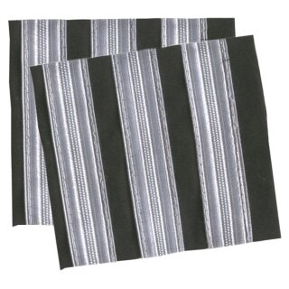 First Officer Epaulets - 3 Bar - Black with Silver Stripes
