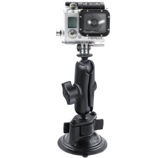 RAM Twist Lock Suction Cup Mount with Custom GoPro® Hero Adapter