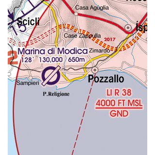 Malta - Sizilien VFR Karte Rogers Data