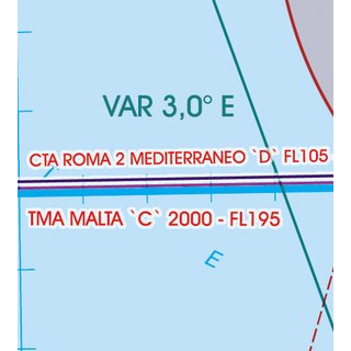 Malta - Sizilien VFR Karte Rogers Data