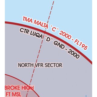 Malta - Sizilien VFR Karte Rogers Data