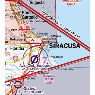 Malta - Sizilien VFR Karte Rogers Data