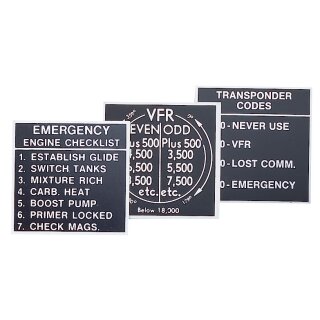 Emergency Engine Checklist Plakete