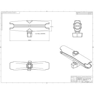 RAM Mount Verbinder fr B-Kugeln, lang (150 mm)