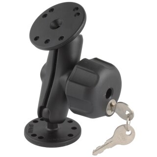 RAM 1" Ball Mount mit 2/2.5" Rundbasis & abschliessbar