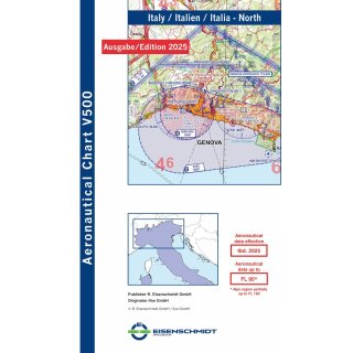 Italien Nord Visual 500 Karte VFR