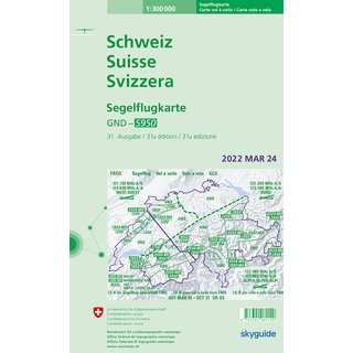 Schweiz Segelflug ICAO Karte VFR