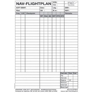 NAV-Flugplanformular SWISSPSA