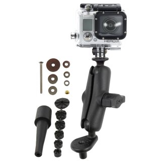 RAM Fork Stem Mount and 1 Diameter Ball with Custom GoPro Hero Adapter