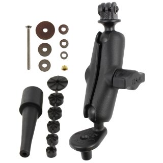RAM Fork Stem Mount and 1 Diameter Ball with Custom GoPro Hero Adapter