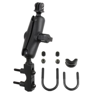 RAM Combination Brake/Clutch Reservoir U-Bolt Mount with Custom GoPro Hero Adapter