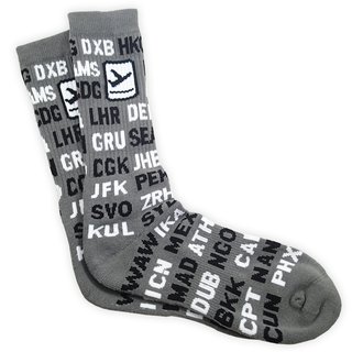 Premium Crew Socks with international Airport Codes