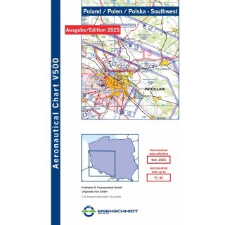 Polen Sdwest Visual 500 Karte VFR