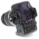 RAM 2.5" Round Base (AMPs Hole Pattern), 1" Ball & 1/4"-20 Threaded Male Post for Cameras