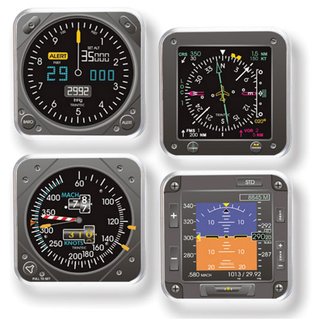 Glasuntersetzer Flugzeuginstrumente 4-er Set Modern