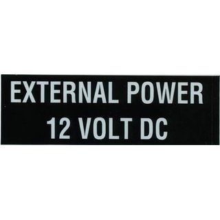 External Power 12 Volt Plakette, Aufkleber