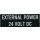 External Power 24 Volt Placard, Sticker