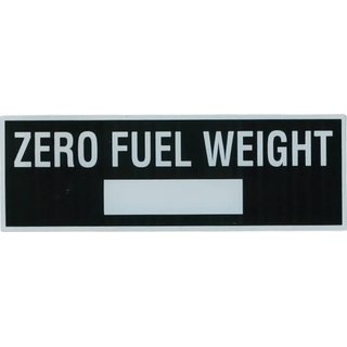 Zero Fuel Weight Placard, Sticker