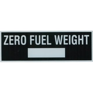 Zero Fuel Weight Plakette, Aufkleber