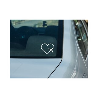 Sticker, Heart Airplane Decal