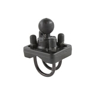 RAM Double U-Bolt Base with 1" Ball for Rails from 0.75" to 1.25" in Diameter