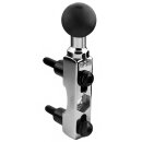 RAM Mount Motorrad Kombi-Basis verchromt - Lenker / Bremse oder Kupplung, 1 Zoll Kugel
