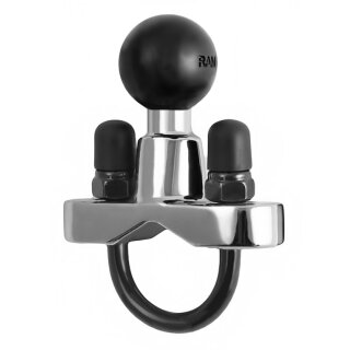 Ram Mount Klemmschelle, Durchmesser bis 31.75mm, B-Kugel (1 Zoll) mit Gummiabdeckung, verchromt