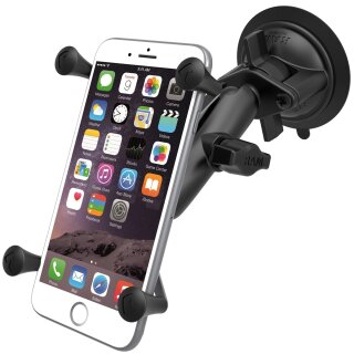 RAM MOUNT Twist Lock Suction Cup Mount with Universal X-Grip IV Holder for large Smartphones (Phablets)