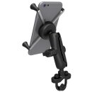 RAM Handlebar Rail Mount with Zinc Coated U-Bolt Base & Universal X-Grip (Patented) Large Phone/Phablet Cradle