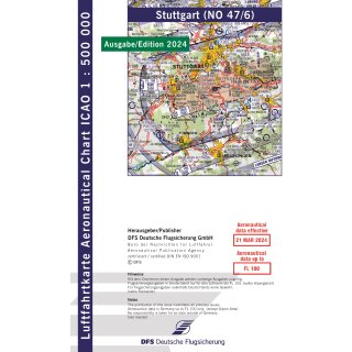 Deutschland Stuttgart ICAO Karte Motorflug VFR
