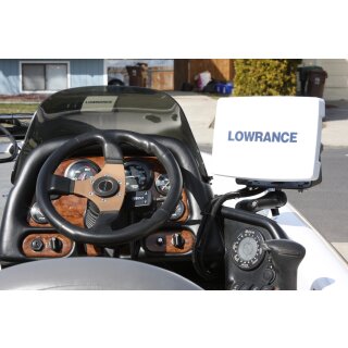 RAM 1.5 Ball Mount with 6.25 X 2 Rectangle Base, STANDARD LENGTH Double Socket Arm & 2.5 Round Base (AMPs Hole Pattern)