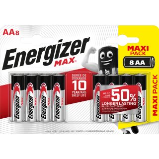 Energizer MAX AA/LR6 batteries, 8 pieces

