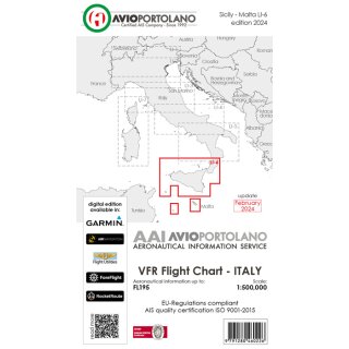 Italy LI-6 - Aerotouring VFR Chart, Paper, laminated, folded 2025