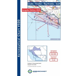 Kroatien Süd Visual 500 Karte VFR